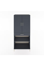 Hyperion Dolap 4 Raflı Tek Çekmeceli 2 Kapaklı 88x44x195 Antrasit-Antrasit