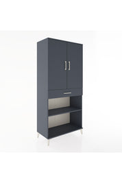 Hyperion Dolap 4 Raflı Tek Çekmeceli 2 Kapaklı 88x44x195 Antrasit-Antrasit