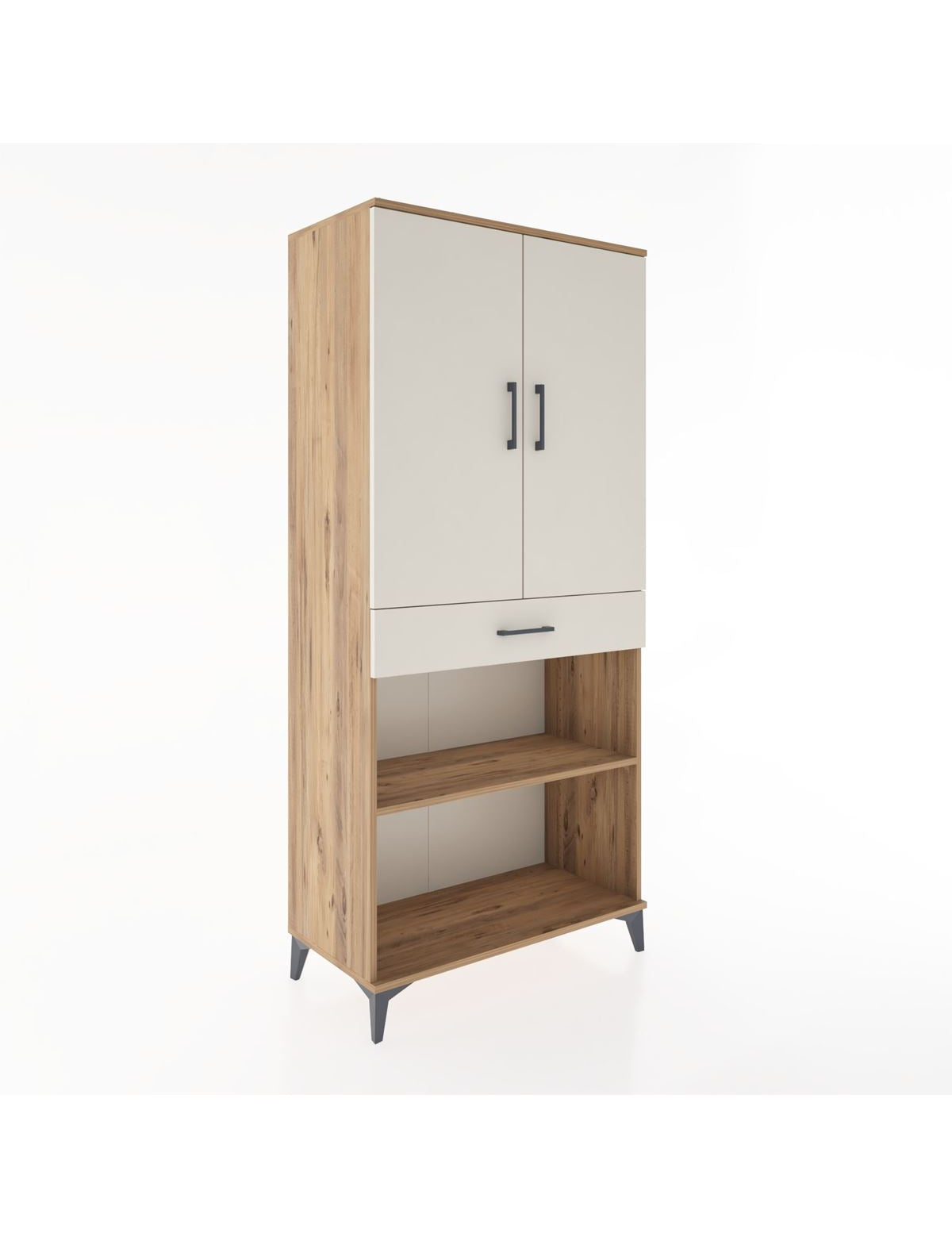 Hyperion Dolap 4 Raflı Tek Çekmeceli 2 Kapaklı 88x44x195 Çam-Aytaşı