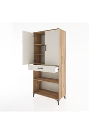 Hyperion Dolap 4 Raflı Tek Çekmeceli 2 Kapaklı 88x44x195 Çam-Aytaşı