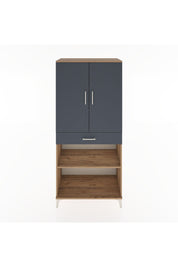 Hyperion Dolap 4 Raflı Tek Çekmeceli 2 Kapaklı 88x44x195 Çam-Antrasit