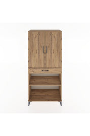 Hyperion Dolap 4 Raflı Tek Çekmeceli 2 Kapaklı 88x44x195 Çam-Çam
