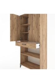 Hyperion Dolap 4 Raflı Tek Çekmeceli 2 Kapaklı 88x44x195 Çam-Çam