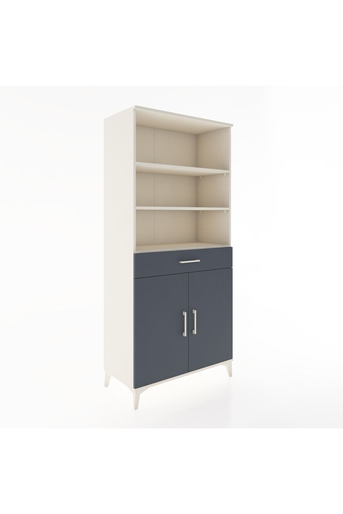 Hyperion Dolap 4 Raflı Tek Çekmeceli 2 Kapaklı 88x44x195 Aytaşı-Antrasit