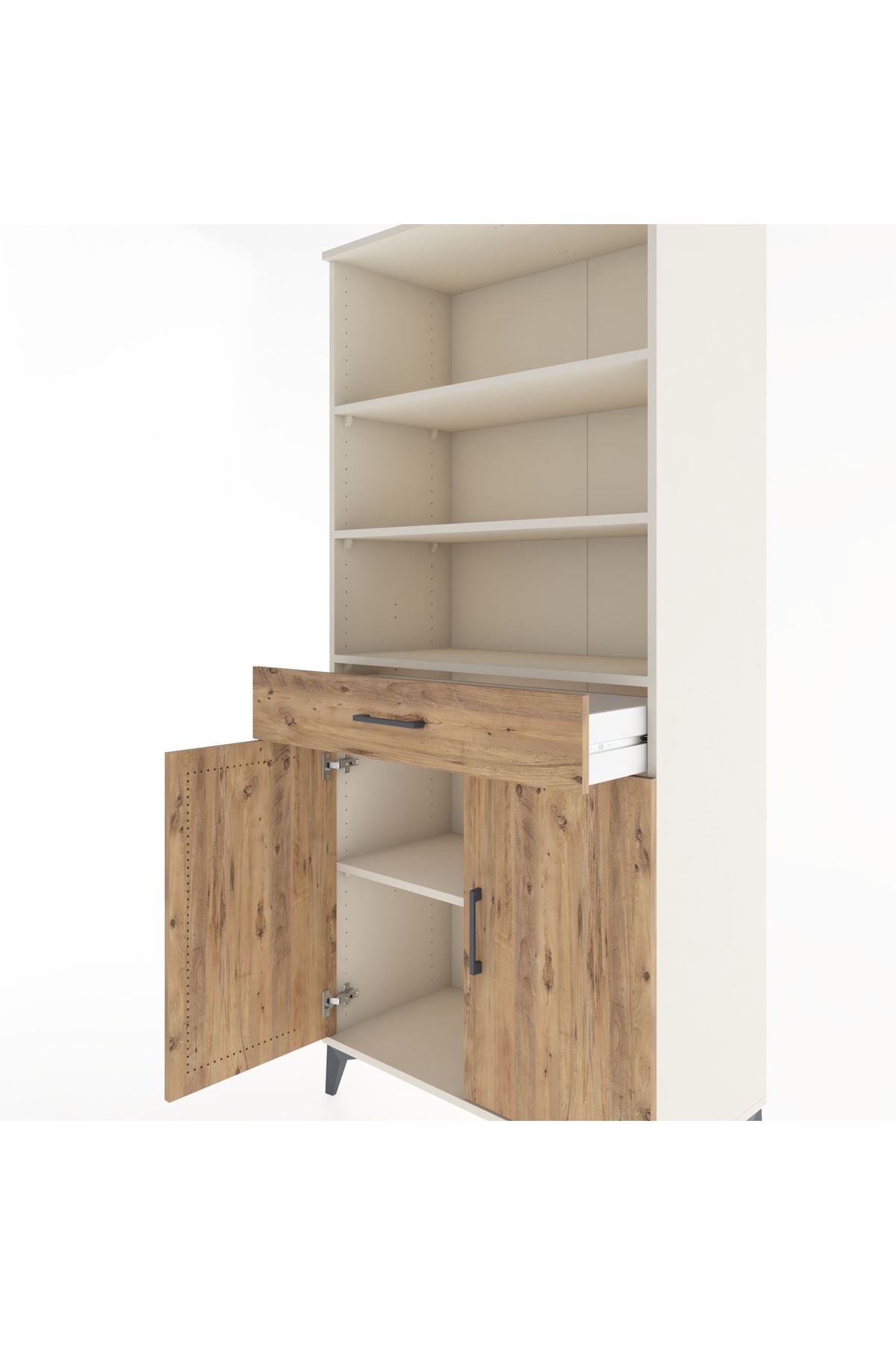 Hyperion Dolap 4 Raflı Tek Çekmeceli 2 Kapaklı 88x44x195 Aytaşı-Çam