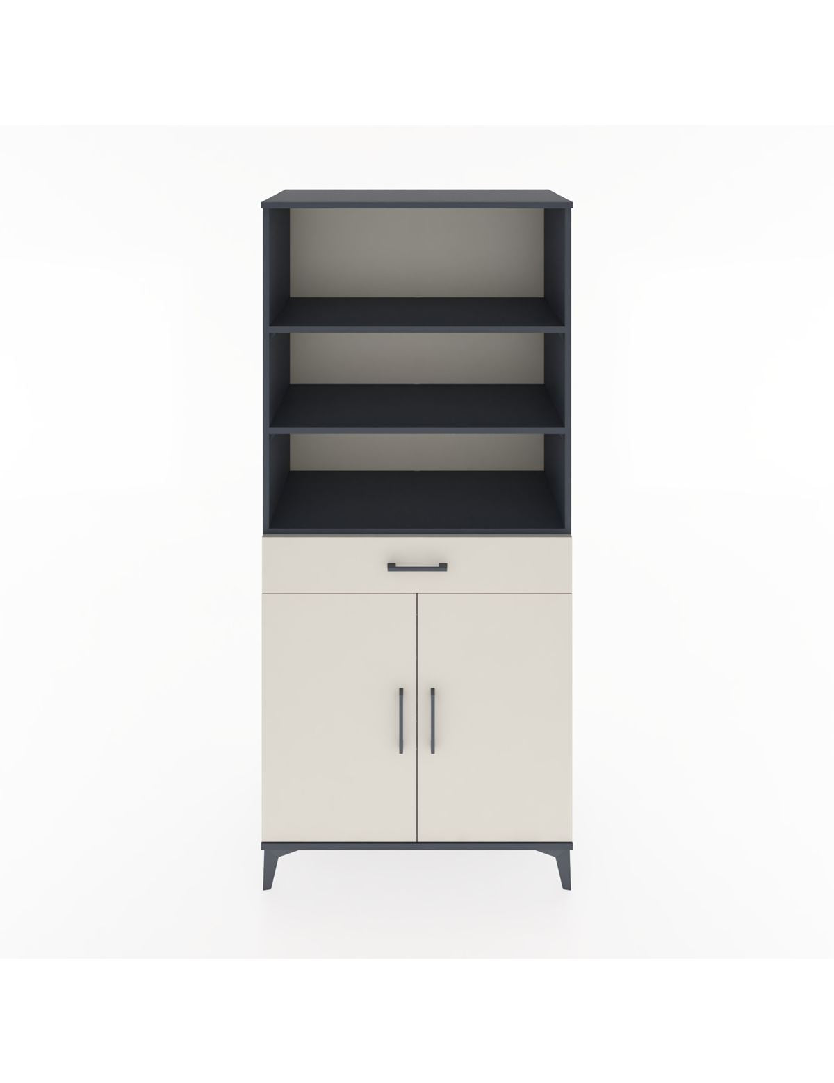 Hyperion Dolap 4 Raflı Tek Çekmeceli 2 Kapaklı 88x44x195 Antrasit-Aytaşı