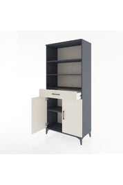 Hyperion Dolap 4 Raflı Tek Çekmeceli 2 Kapaklı 88x44x195 Antrasit-Aytaşı