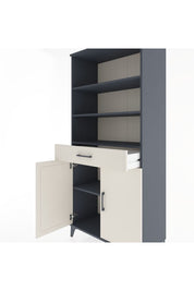 Hyperion Dolap 4 Raflı Tek Çekmeceli 2 Kapaklı 88x44x195 Antrasit-Aytaşı