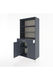 Hyperion Dolap 4 Raflı Tek Çekmeceli 2 Kapaklı 88x44x195 Antrasit-Antrasit