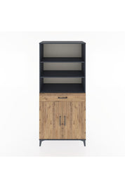 Hyperion Dolap 4 Raflı Tek Çekmeceli 2 Kapaklı 88x44x195 Antrasit-Çam