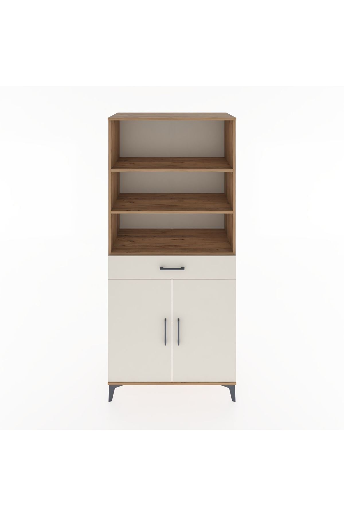 Hyperion Dolap 4 Raflı Tek Çekmeceli 2 Kapaklı 88x44x195 Çam-Aytaşı