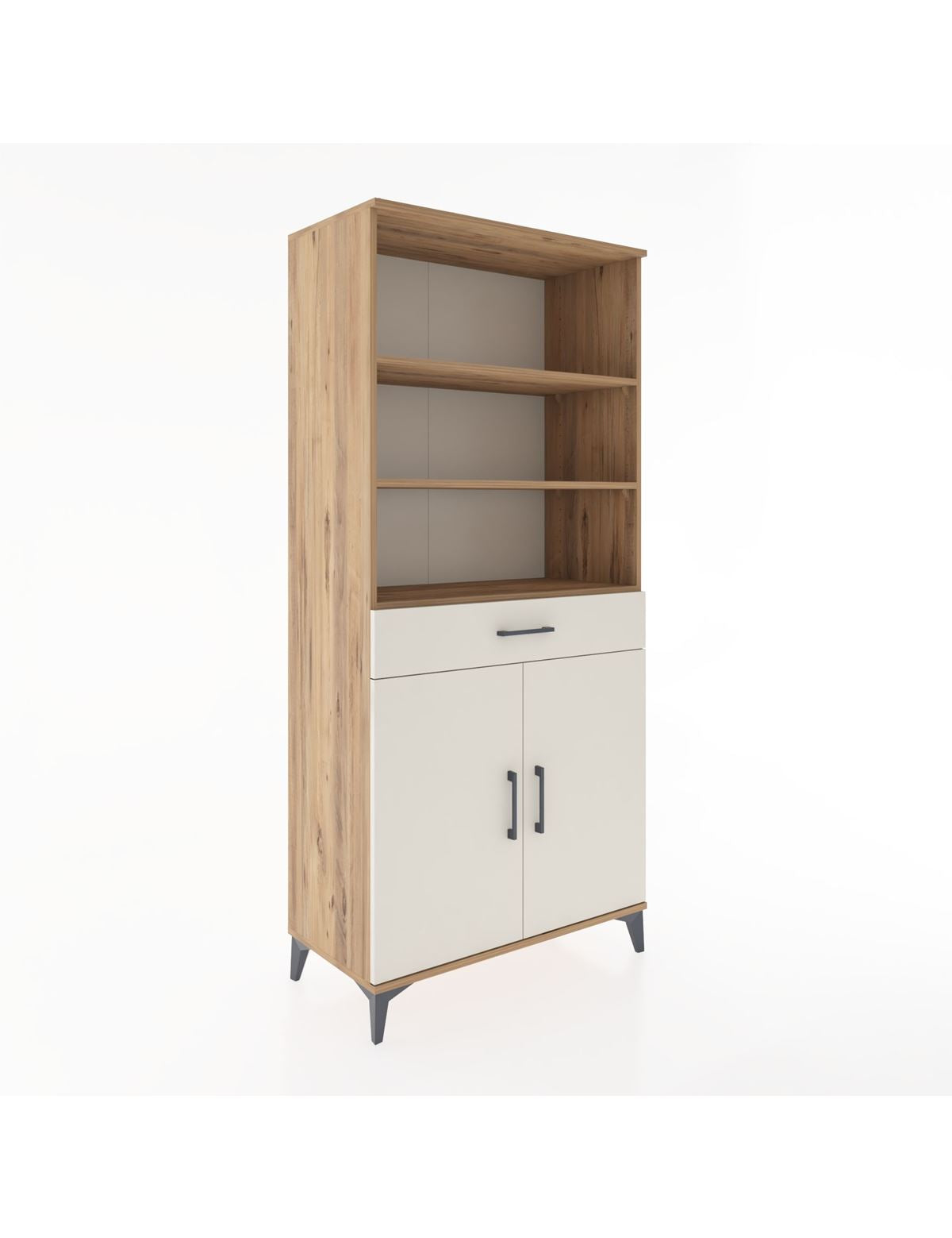 Hyperion Dolap 4 Raflı Tek Çekmeceli 2 Kapaklı 88x44x195 Çam-Aytaşı