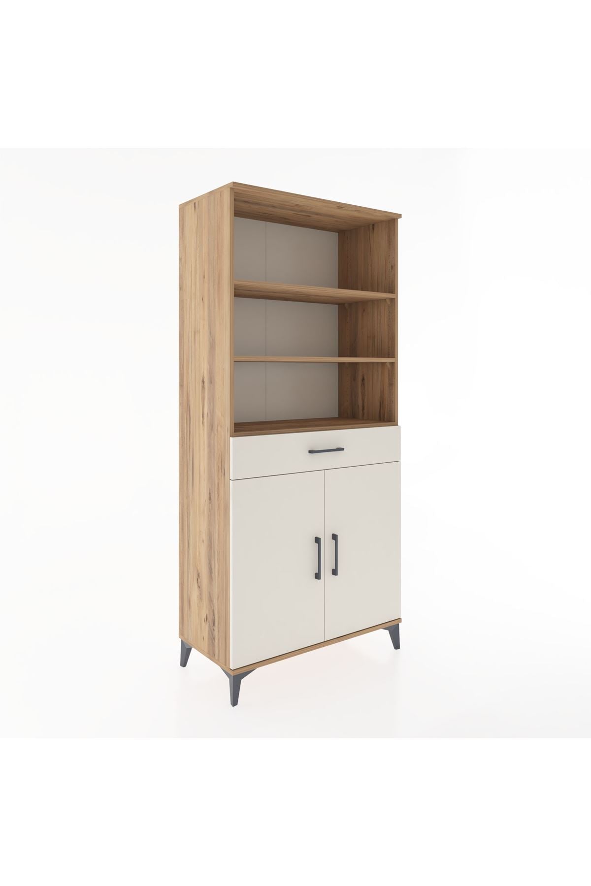 Hyperion Dolap 4 Raflı Tek Çekmeceli 2 Kapaklı 88x44x195 Çam-Aytaşı