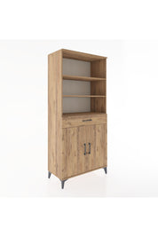 Hyperion Dolap 4 Raflı Tek Çekmeceli 2 Kapaklı 88x44x195 Çam-Çam
