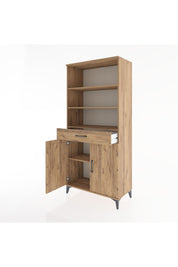 Hyperion Dolap 4 Raflı Tek Çekmeceli 2 Kapaklı 88x44x195 Çam-Çam