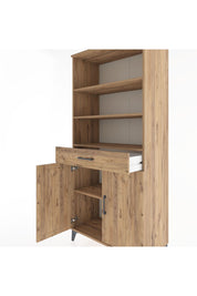 Hyperion Dolap 4 Raflı Tek Çekmeceli 2 Kapaklı 88x44x195 Çam-Çam