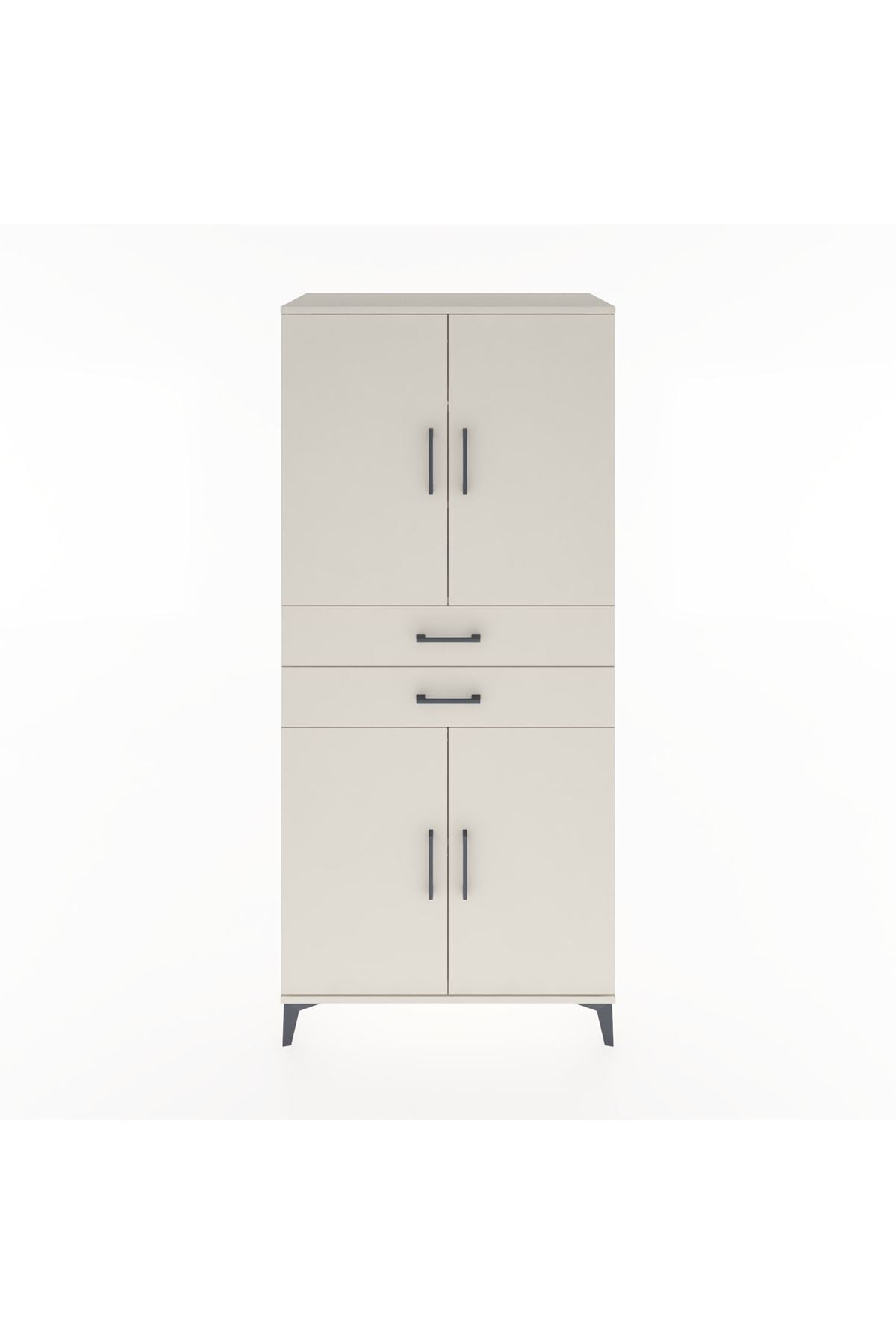 Hyperion Dolap 4 Raflı 2 Çekmeceli 4 Kapaklı 88x44x195 Aytaşı-Aytaşı