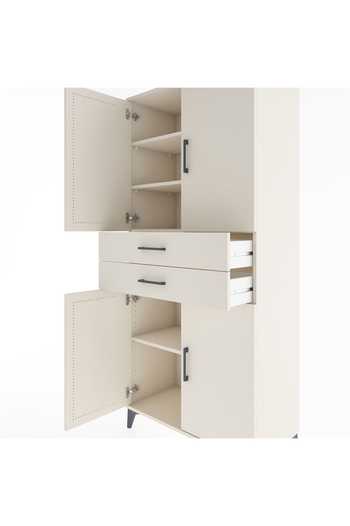 Hyperion Dolap 4 Raflı 2 Çekmeceli 4 Kapaklı 88x44x195 Aytaşı-Aytaşı