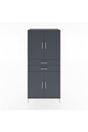 Hyperion Dolap 4 Raflı 2 Çekmeceli 4 Kapaklı 88x44x195 Antrasit-Antrasit