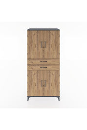 Hyperion Dolap 4 Raflı 2 Çekmeceli 4 Kapaklı 88x44x195 Antrasit-Çam