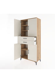 Hyperion Dolap 4 Raflı 2 Çekmeceli 4 Kapaklı 88x44x195 Çam-Aytaşı