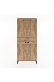 Hyperion Dolap 4 Raflı 2 Çekmeceli 4 Kapaklı 88x44x195 Çam-Çam