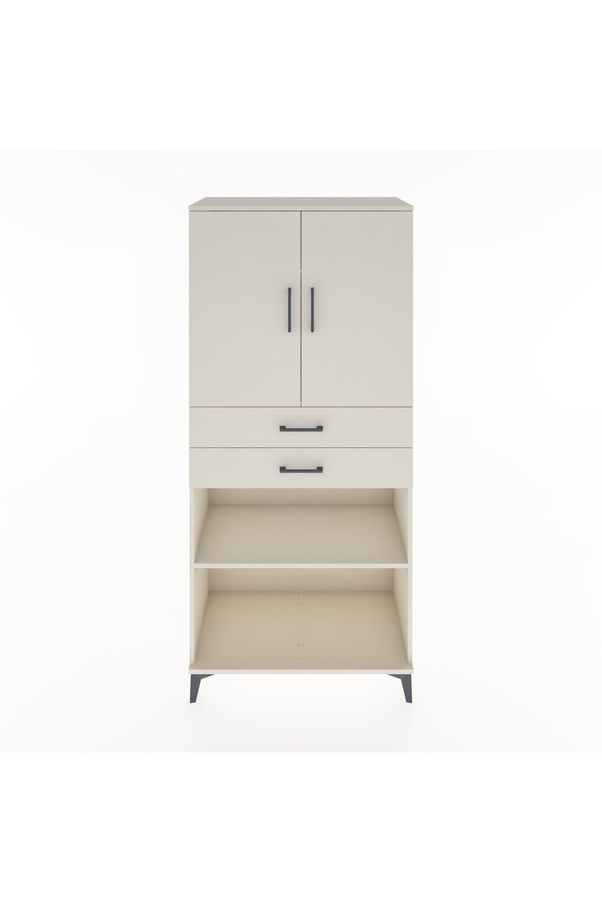 Hyperion Dolap 4 Raflı 2 Çekmeceli 2 Kapaklı 88x44x195 Aytaşı-Aytaşı