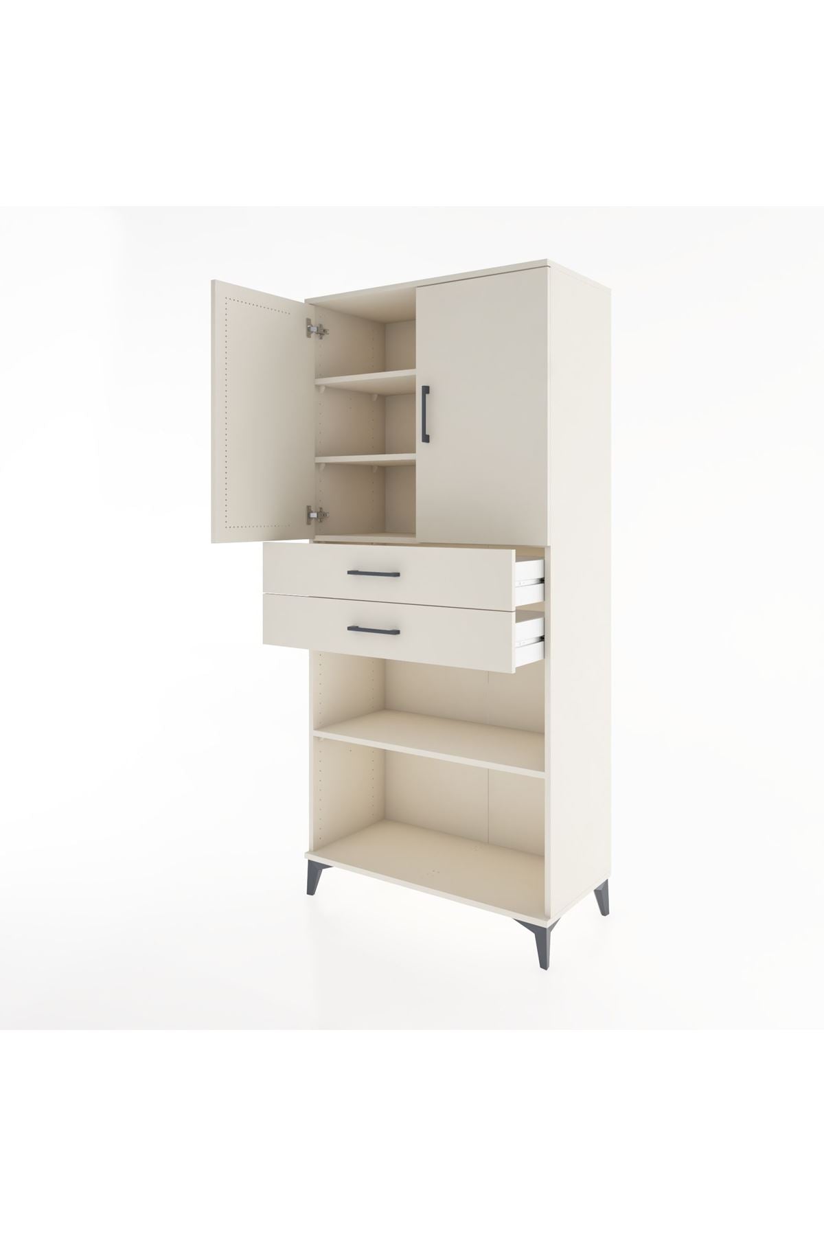 Hyperion Dolap 4 Raflı 2 Çekmeceli 2 Kapaklı 88x44x195 Aytaşı-Aytaşı