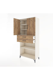 Hyperion Dolap 4 Raflı 2 Çekmeceli 2 Kapaklı 88x44x195 Aytaşı-Çam