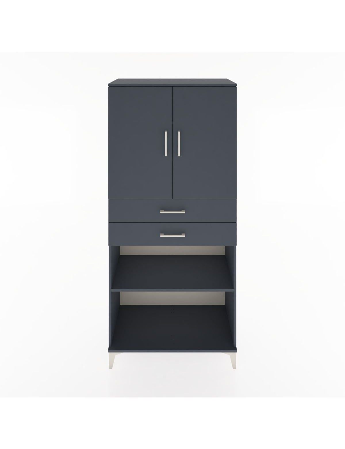 Hyperion Dolap 4 Raflı 2 Çekmeceli 2 Kapaklı 88x44x195 Antrasit-Antrasit