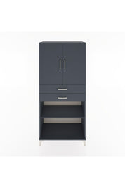 Hyperion Dolap 4 Raflı 2 Çekmeceli 2 Kapaklı 88x44x195 Antrasit-Antrasit