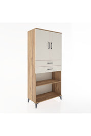 Hyperion Dolap 4 Raflı 2 Çekmeceli 2 Kapaklı 88x44x195 Çam-Aytaşı