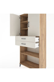 Hyperion Dolap 4 Raflı 2 Çekmeceli 2 Kapaklı 88x44x195 Çam-Aytaşı