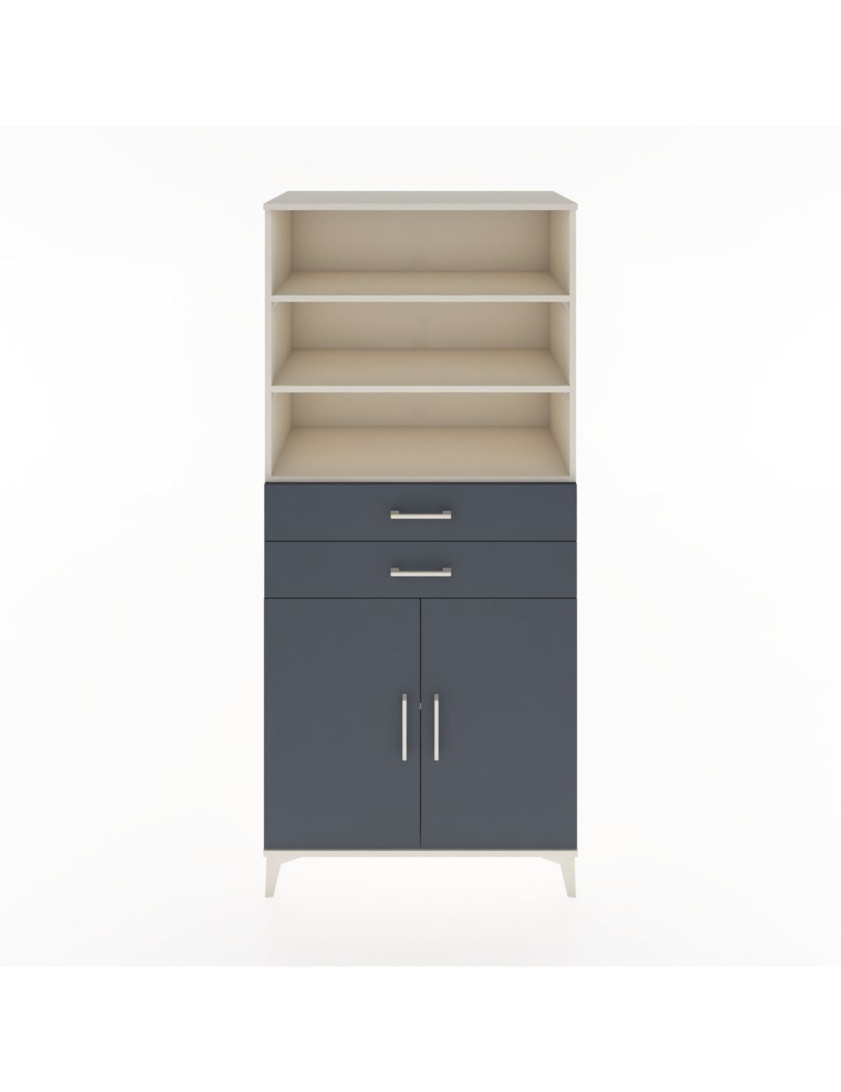 Hyperion Dolap 4 Raflı 2 Çekmeceli 2 Kapaklı 88x44x195 Aytaşı-Antrasit