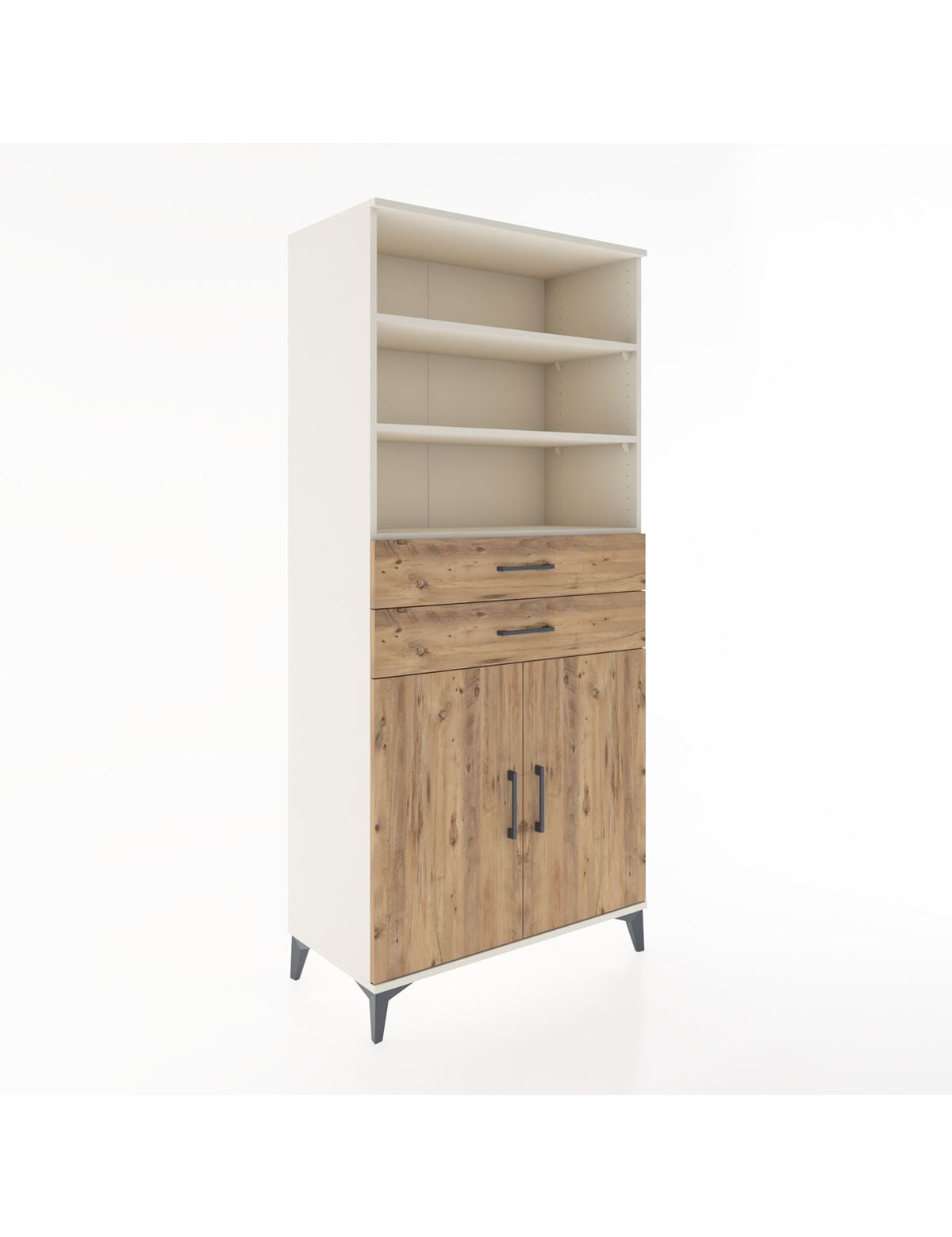 Hyperion Dolap 4 Raflı 2 Çekmeceli 2 Kapaklı 88x44x195 Aytaşı-Çam