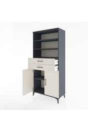 Hyperion Dolap 4 Raflı 2 Çekmeceli 2 Kapaklı 88x44x195 Antrasit-Aytaşı