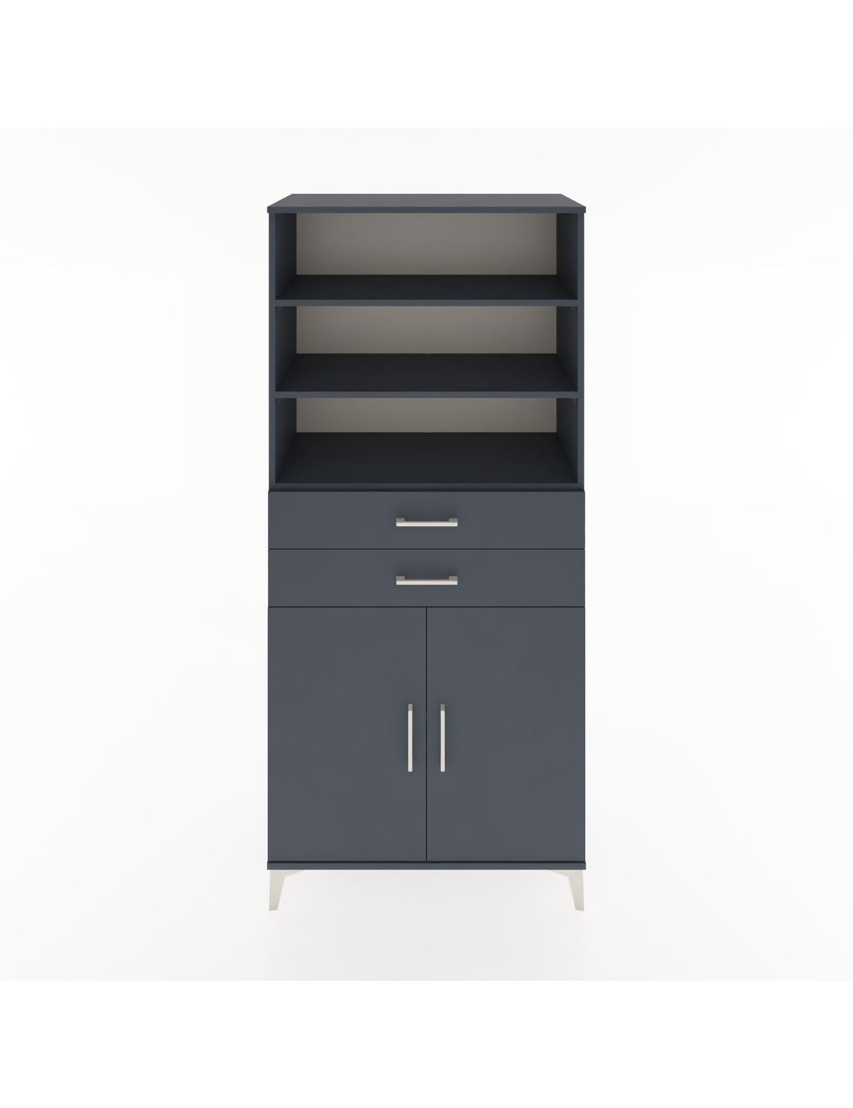 Hyperion Dolap 4 Raflı 2 Çekmeceli 2 Kapaklı 88x44x195 Antrasit-Antrasit