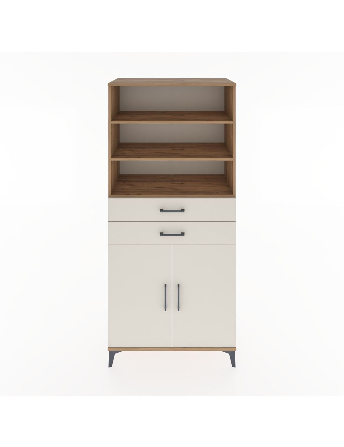 Hyperion Dolap 4 Raflı 2 Çekmeceli 2 Kapaklı 88x44x195 Çam-Aytaşı