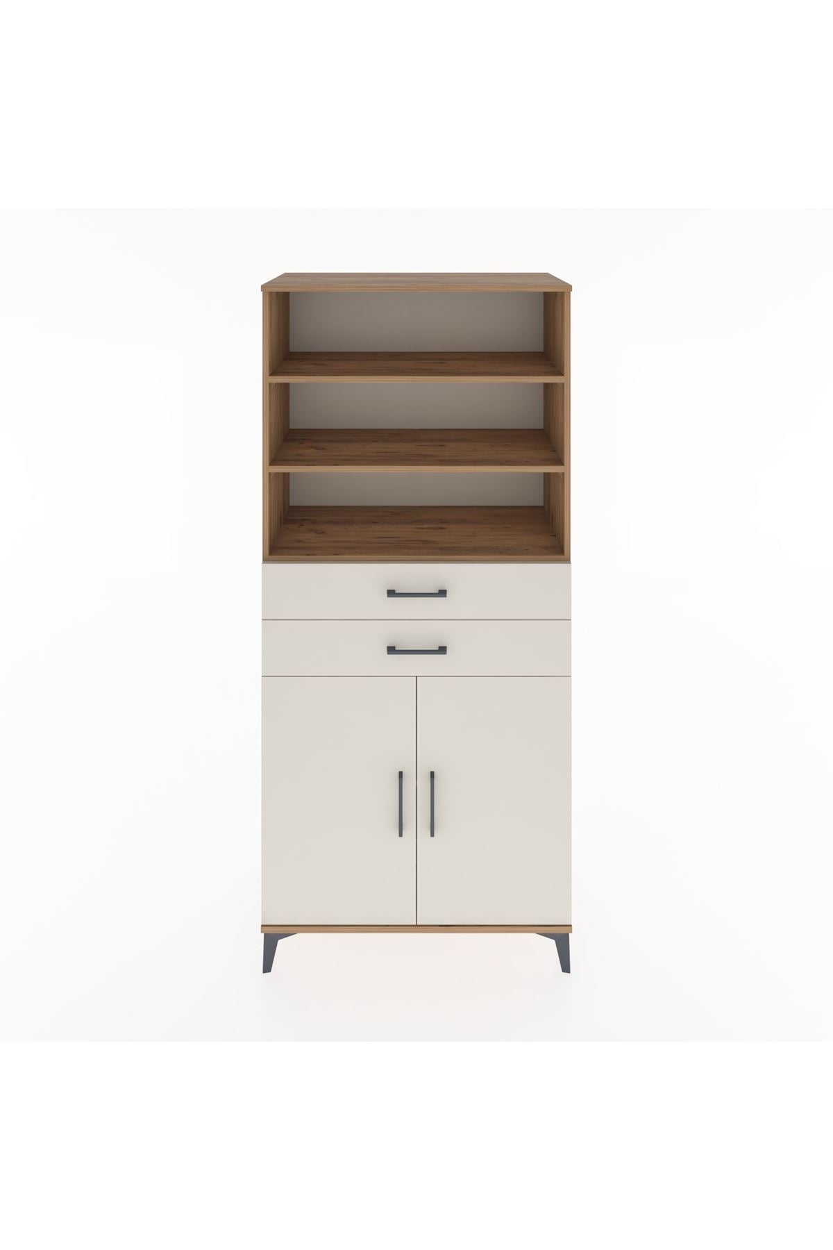 Hyperion Dolap 4 Raflı 2 Çekmeceli 2 Kapaklı 88x44x195 Çam-Aytaşı