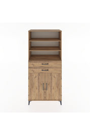 Hyperion Dolap 4 Raflı 2 Çekmeceli 2 Kapaklı 88x44x195 Çam-Çam