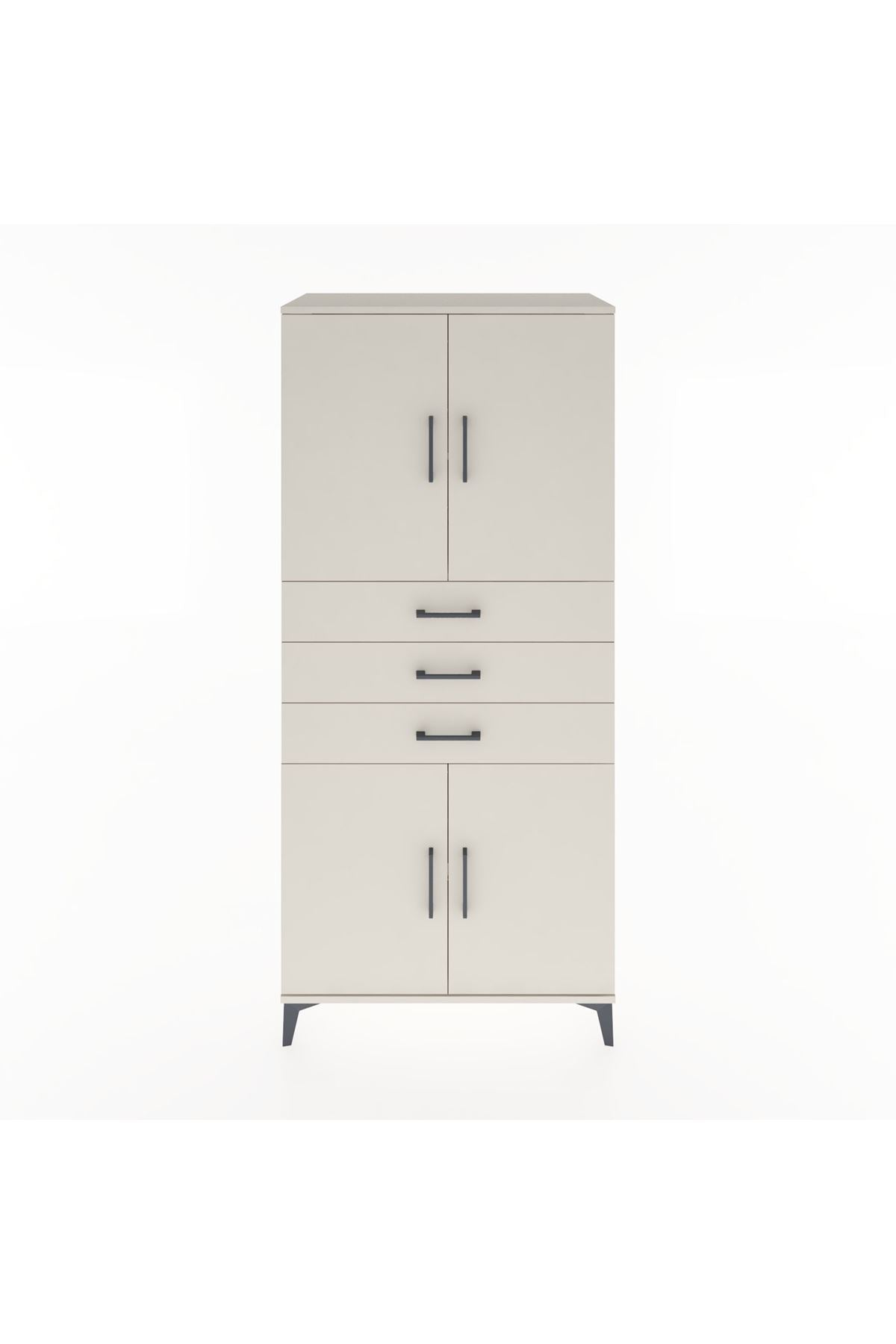 Hyperion Dolap 3 Raflı 3 Çekmeceli 4 Kapaklı 88x44x195 Aytaşı-Aytaşı