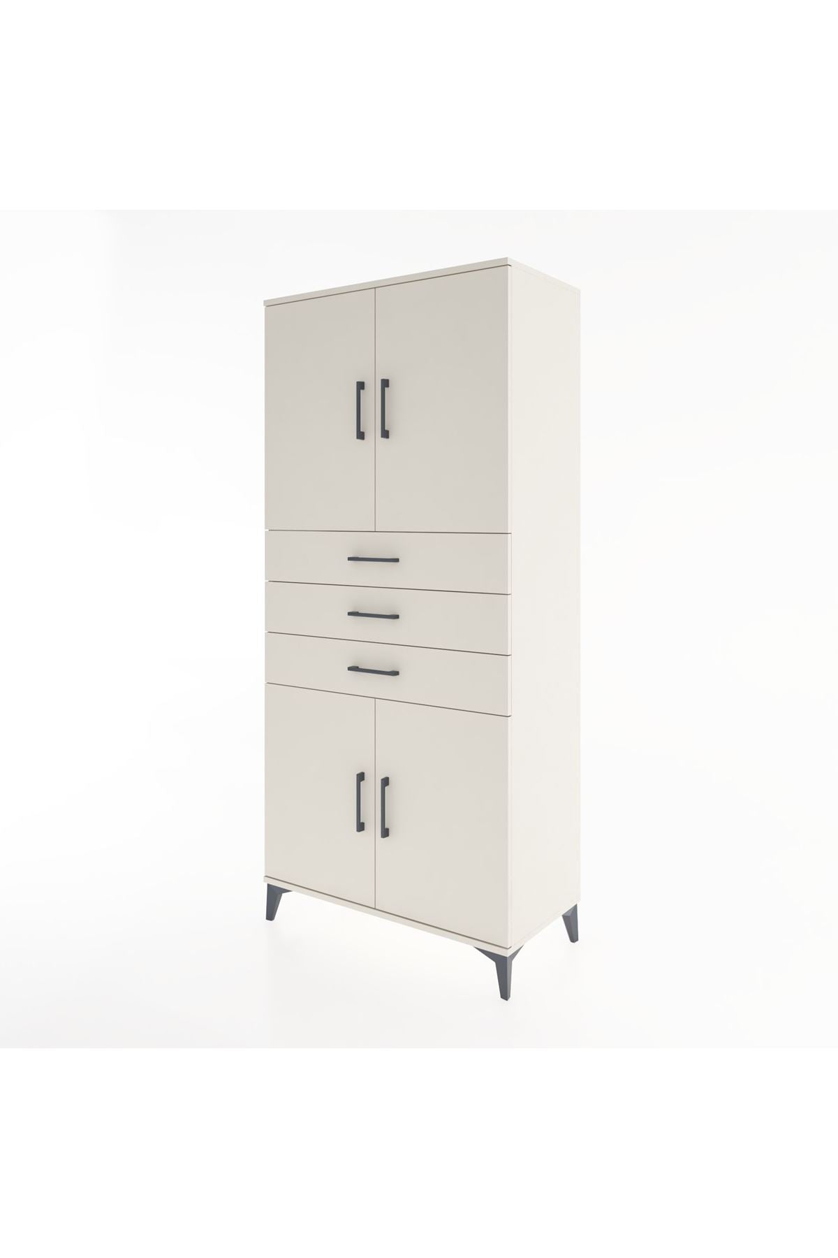 Hyperion Dolap 3 Raflı 3 Çekmeceli 4 Kapaklı 88x44x195 Aytaşı-Aytaşı