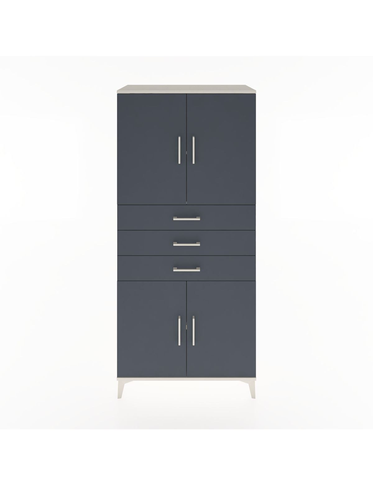 Hyperion Dolap 3 Raflı 3 Çekmeceli 4 Kapaklı 88x44x195 Aytaşı-Antrasit