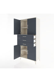 Hyperion Dolap 3 Raflı 3 Çekmeceli 4 Kapaklı 88x44x195 Aytaşı-Antrasit