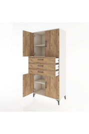 Hyperion Dolap 3 Raflı 3 Çekmeceli 4 Kapaklı 88x44x195 Aytaşı-Çam