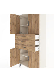 Hyperion Dolap 3 Raflı 3 Çekmeceli 4 Kapaklı 88x44x195 Aytaşı-Çam