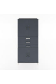 Hyperion Dolap 3 Raflı 3 Çekmeceli 4 Kapaklı 88x44x195 Antrasit-Antrasit