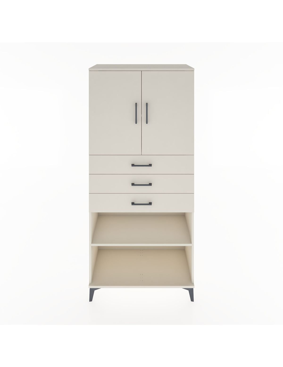 Hyperion Dolap 3 Raflı 3 Çekmeceli 2 Kapaklı 88x44x195 Aytaşı-Aytaşı