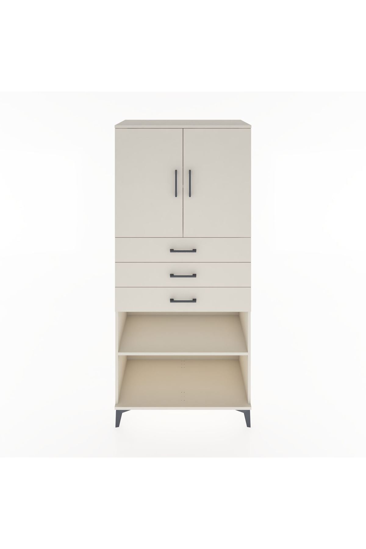 Hyperion Dolap 3 Raflı 3 Çekmeceli 2 Kapaklı 88x44x195 Aytaşı-Aytaşı