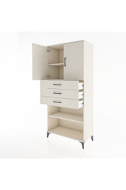 Hyperion Dolap 3 Raflı 3 Çekmeceli 2 Kapaklı 88x44x195 Aytaşı-Aytaşı